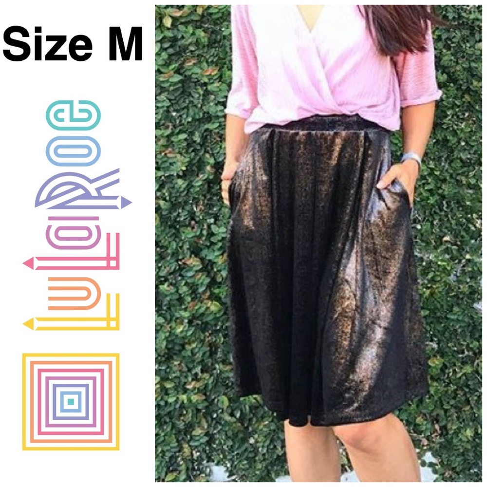 LuLaRoe Black Elegant Madison Skirt Size Medium
